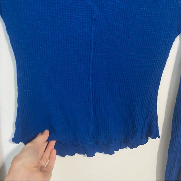Intimately Free People Royal Blue Mock Neck Waffle Knit size XS - Picture 9 of 9